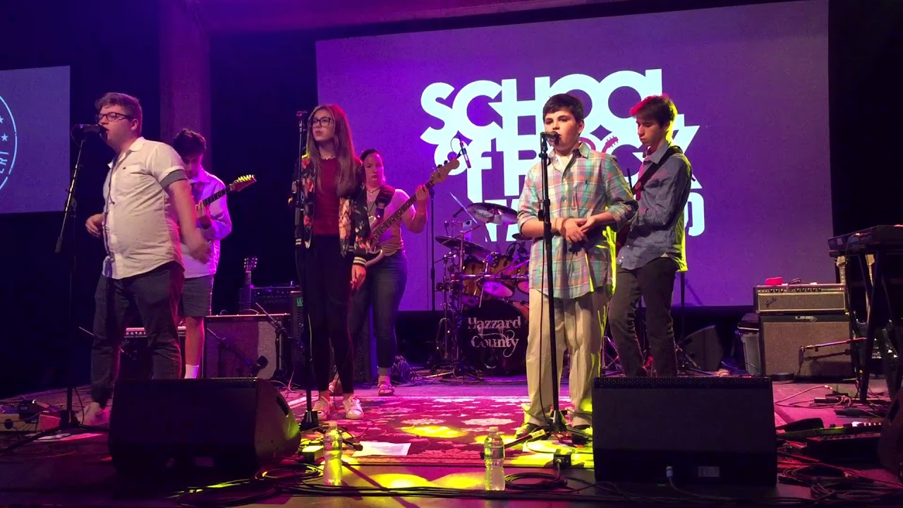 ETHAN W and School of Rock Fairfield House Band sing 