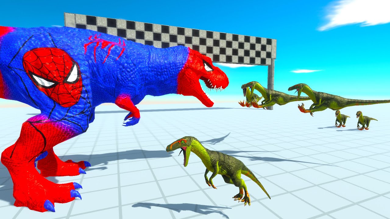WHO CAN DEFEAT SPIDER-MAN T-REX TOURNAMENT FIGHT - Animal Revolt Battle Simulator
