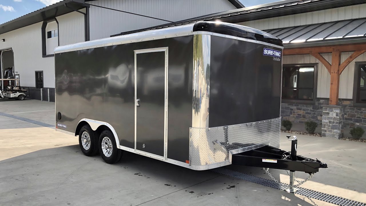 Sure Trac 8.5x16' Round Top Enclosed Car Hauler Trailer 9900#
