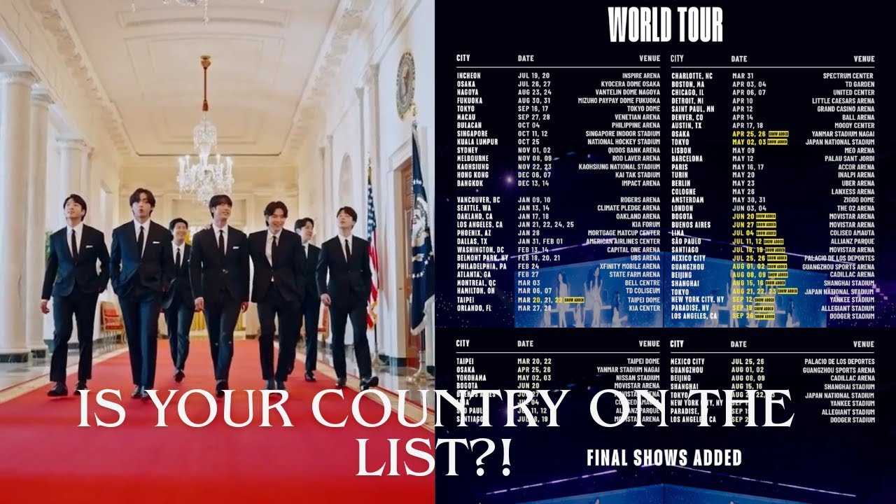 BTS 2026 WORLD TOUR: Is Your Country On The List?! (65 Concerts)
