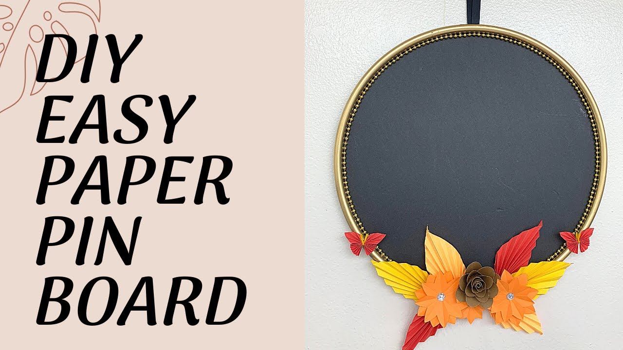 EASY PAPER PIN BOARD- simple paper craft decoration ideas with hula hoop.