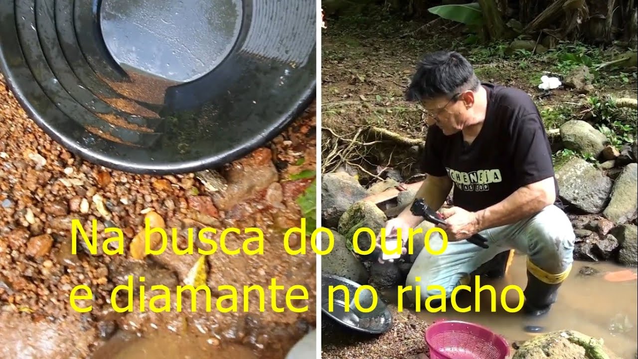 Na busca do ouro e diamante no riacho