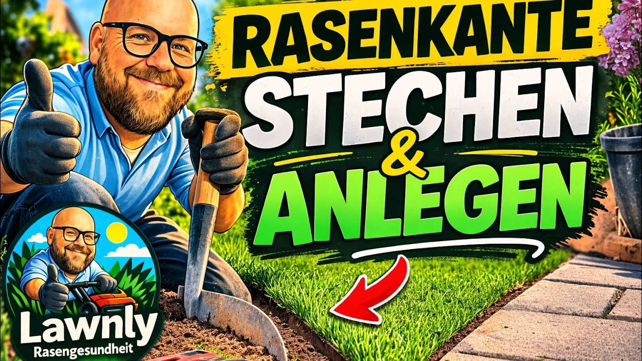 Rasenkante anlegen entlang der Hecke! 🚀🌱🙏