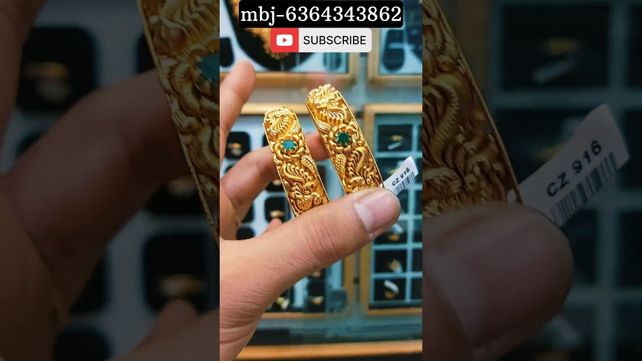 New light weight gold antique bangles 40 gram #gold #shorts #bangles #trending