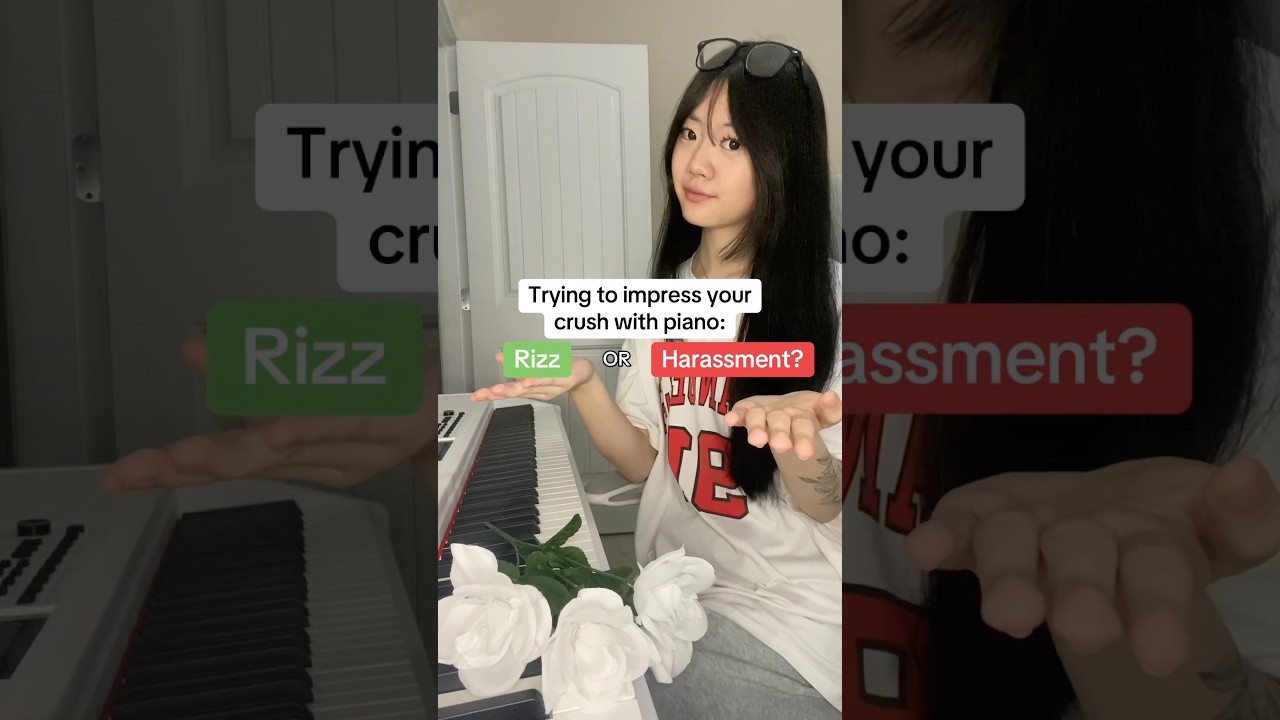Piano RIZZ or HARASSMENT? 🤔 #piano #rizz #shorts #jamcorder #fyp #love #valentine #donnermusic