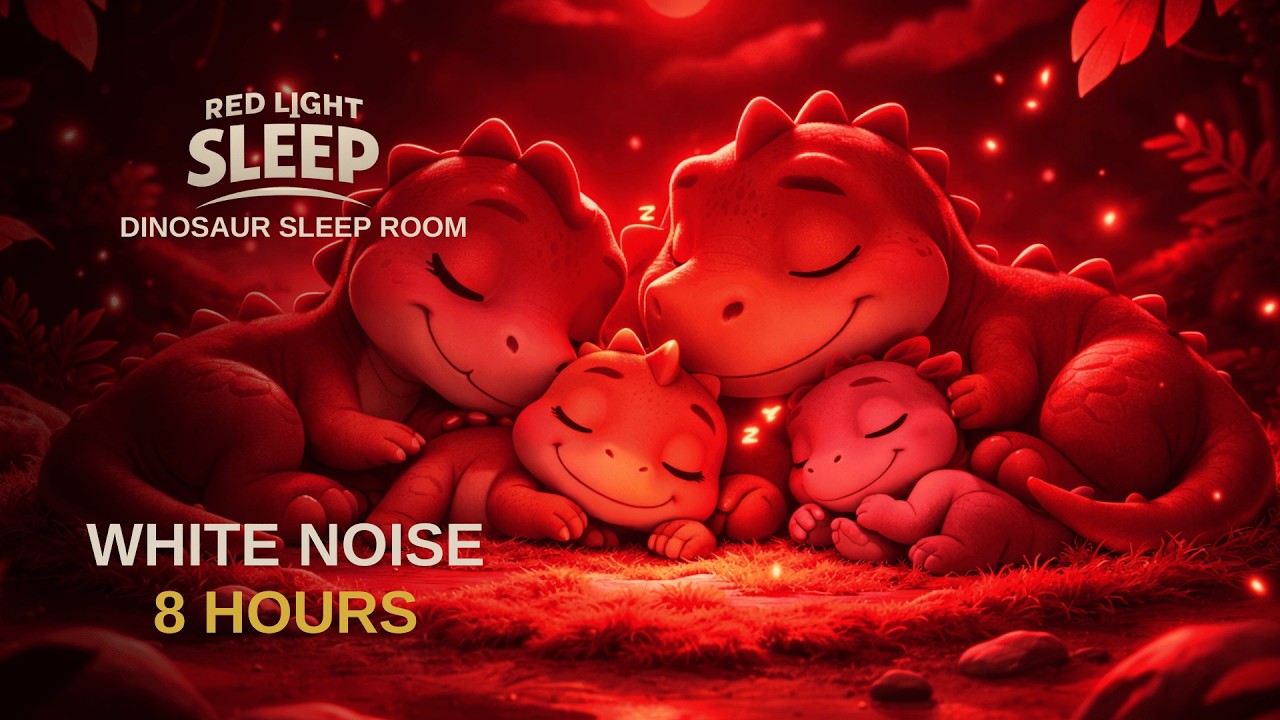 Red Light Sleep for Babies & Infants | 8 Hours White Noise | Dinosaur Sleep Room
