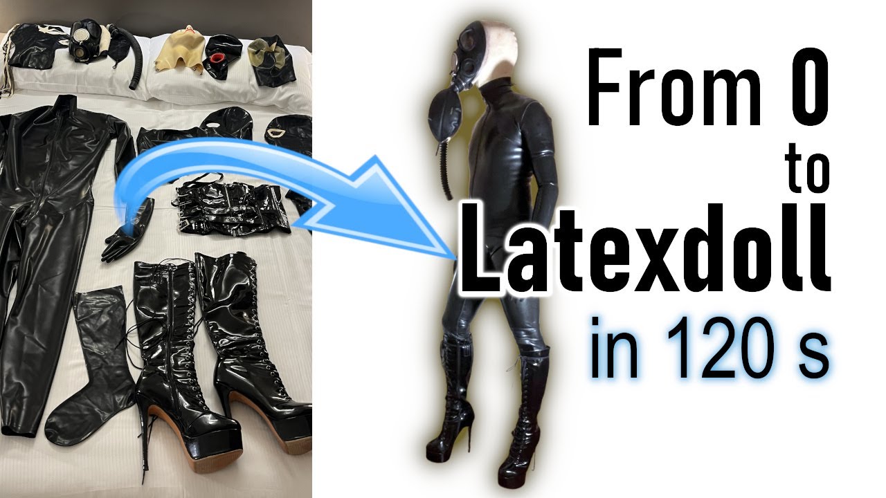 From 0 to Latexdoll in 120 seconds #latex #rubberdoll #latexdoll #latexgloves #totalrubber #catsuit