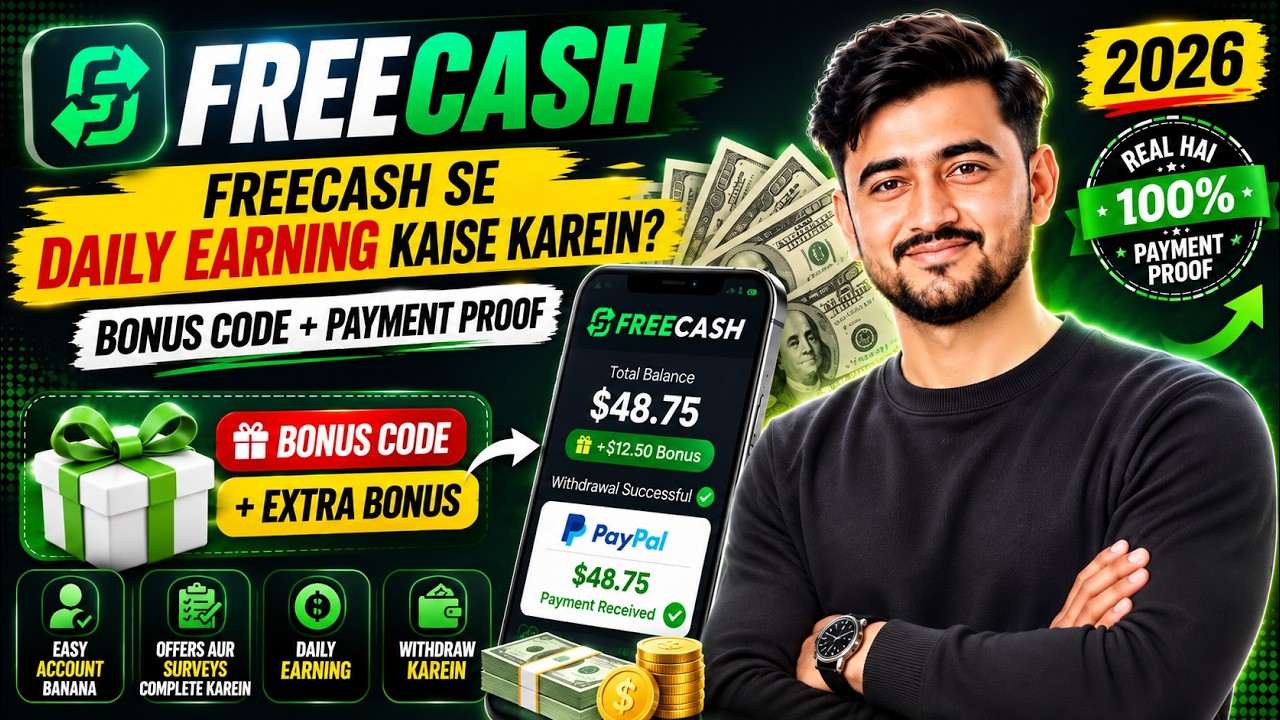 Freecash Se Daily Earning Kaise Karein? 🔥 Bonus Code + Payment Proof 2026 | Urdu/Hindi #freecash