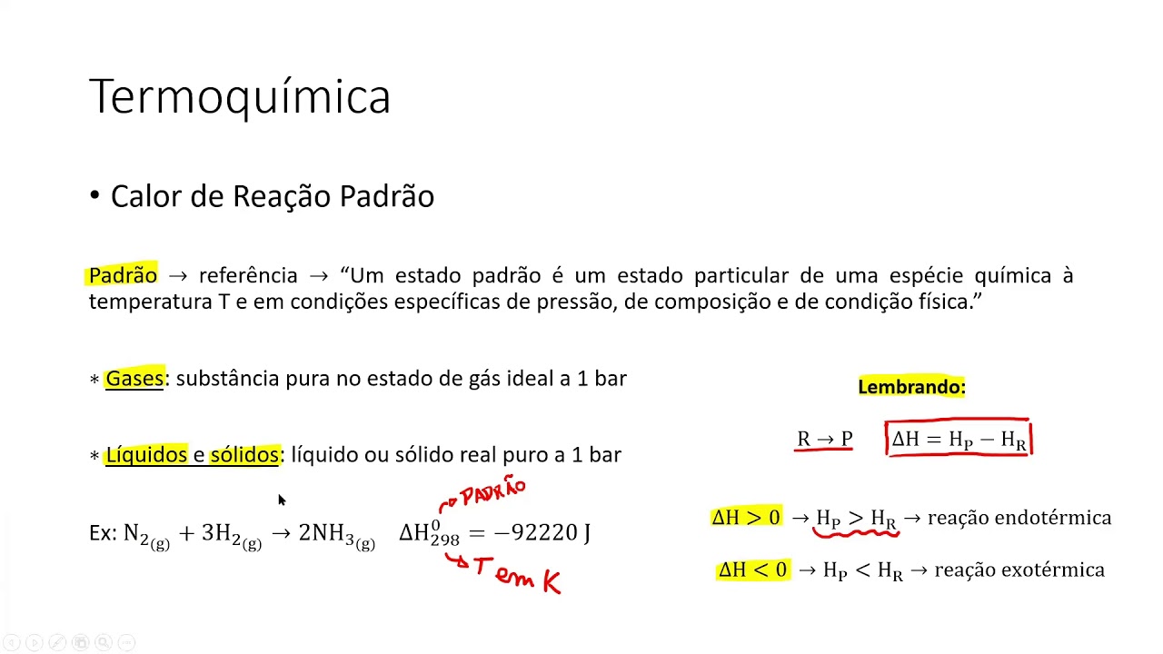 TERMODINÂMICA II - Aula 3: Termoquímica II (síncrona)