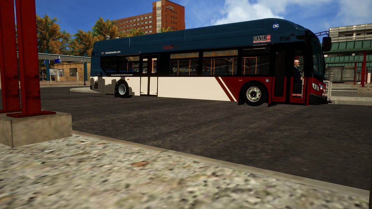 OMSI 2 CANTA 2017 New Flyer XN40 On Route 16; Enhanced Graphics
