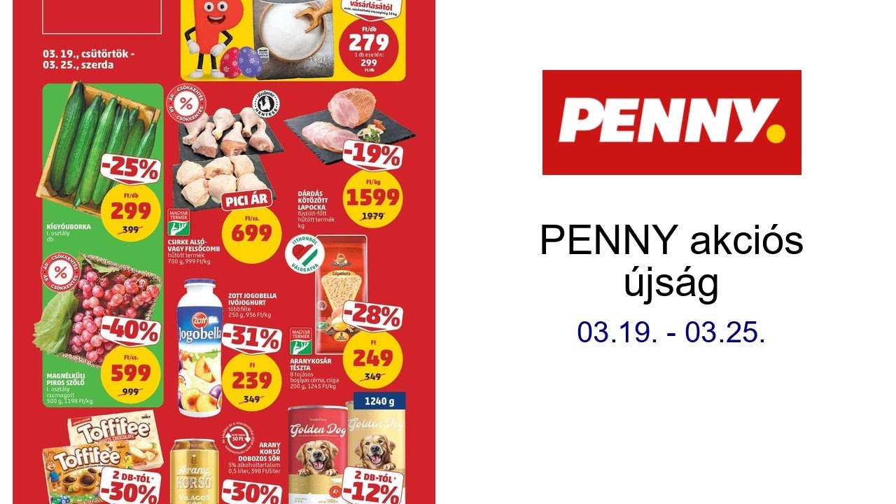 PENNY akci&oacute;s &uacute;js&aacute;g 03.19. - 03.25.