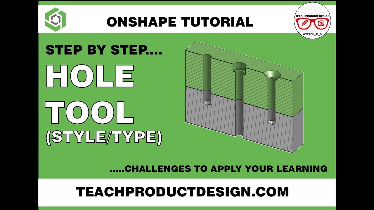 Onshape Tutorial. How to create a HOLE? The basics- style type. Step by step guide.