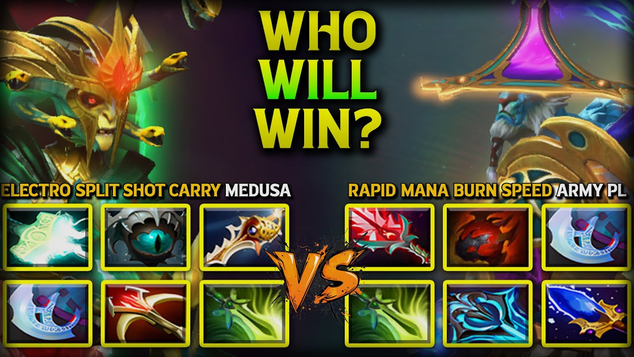 WHO WILL WIN ? | Electro Split Shot Carry Medusa Vs Rapid Mana Burn Speed Army Phantom Lancer DotA 2