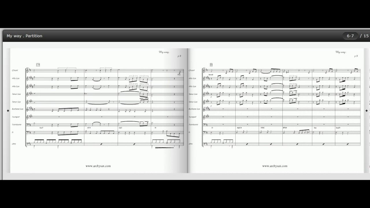 My way ,Comme d'habitude , Frank Sinatra, big band score