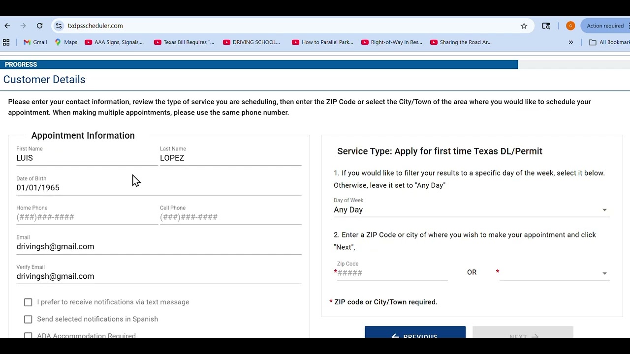 how to book a DPS appointment (english)