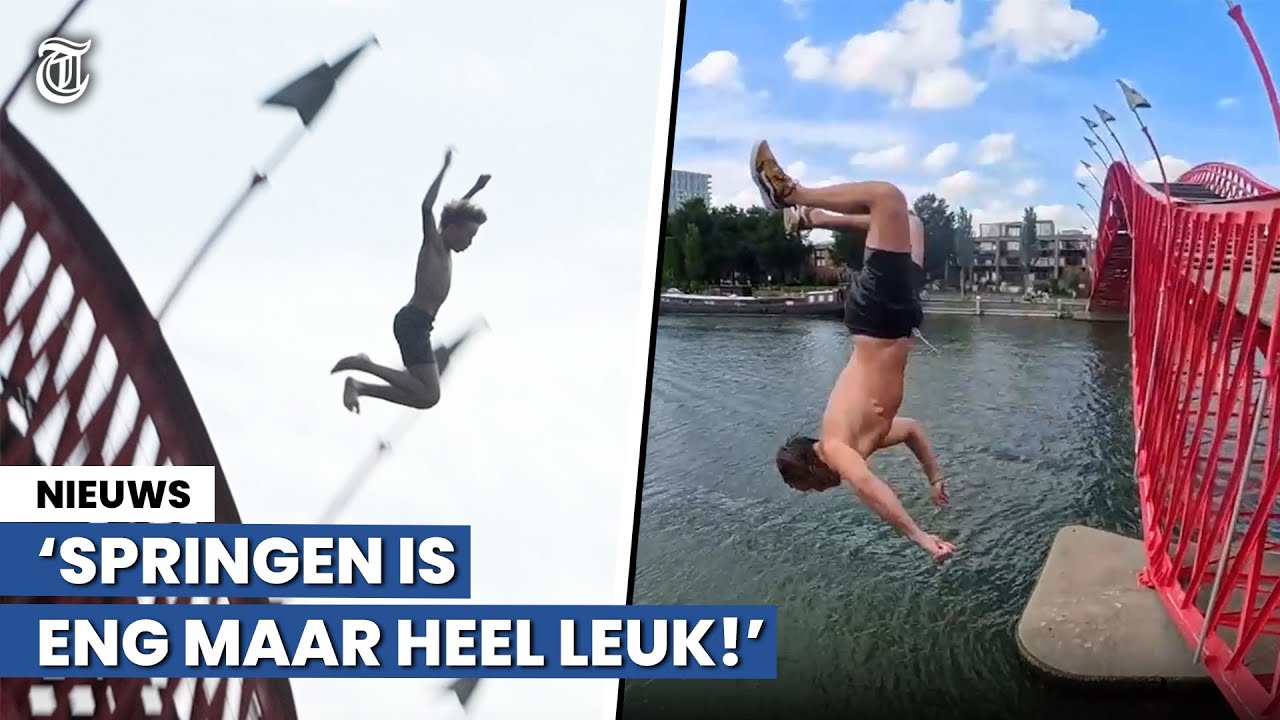 Brugspringers wagen levensgevaarlijke sprong: 'Kwam op m'n gezicht'