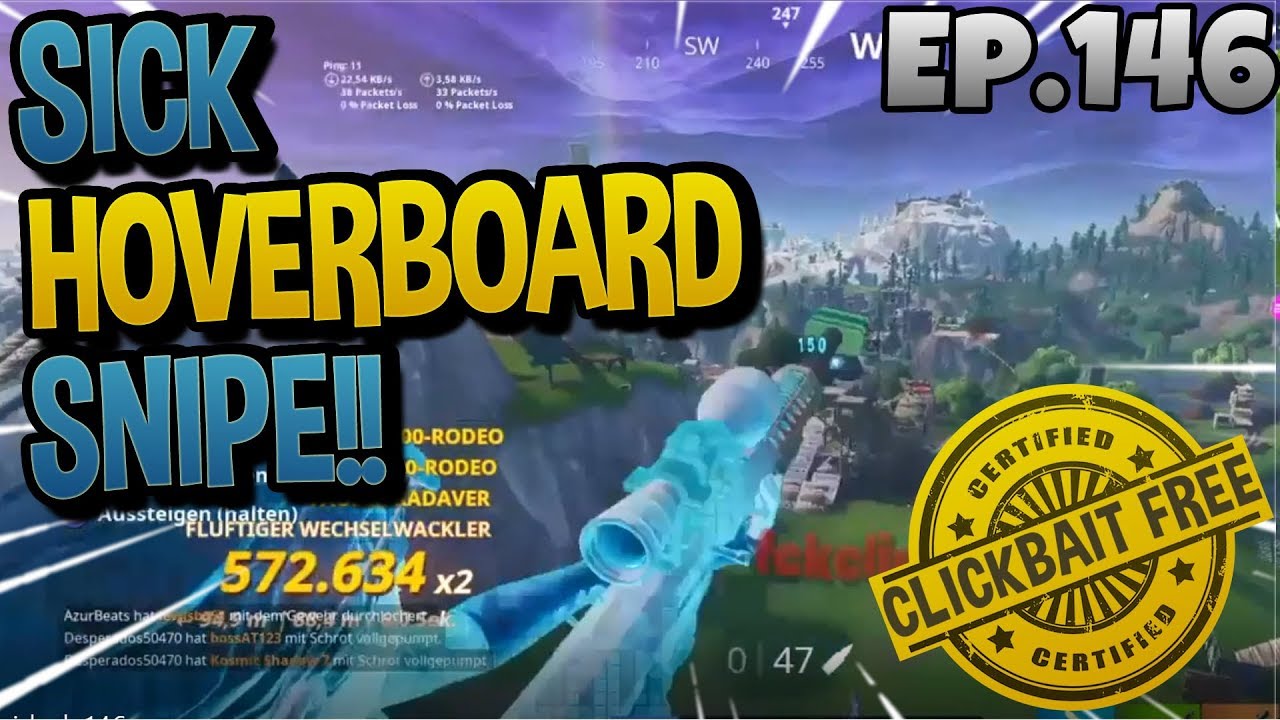 Fortnite Insane Balloon Hoverboard Snipe - Daily Fortnite Clips No Commentary Ep. 146