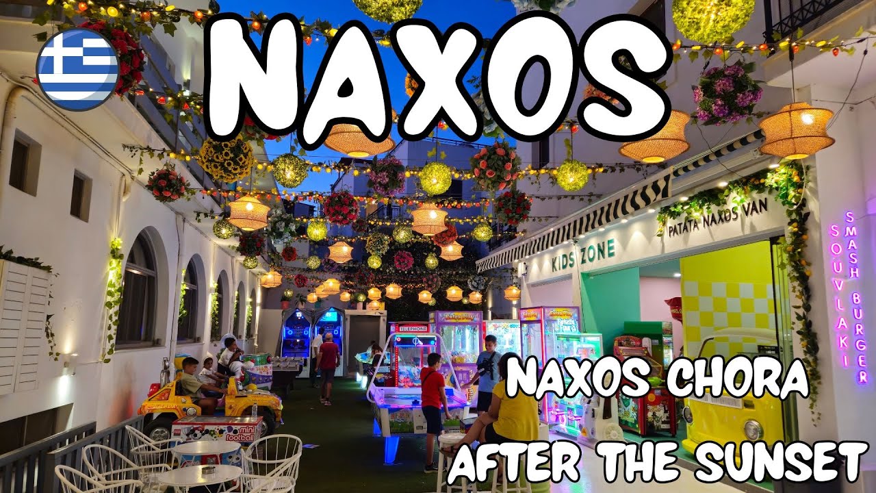 🌙 Naxos After Sunset | Evening Walk in 4K UHD