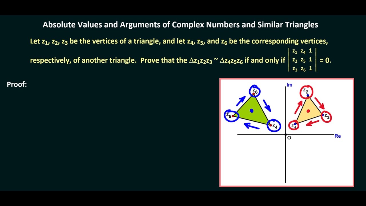 Complex Numbers:  the Modulus, the Argument of Complex Numbers, and Similar Triangles