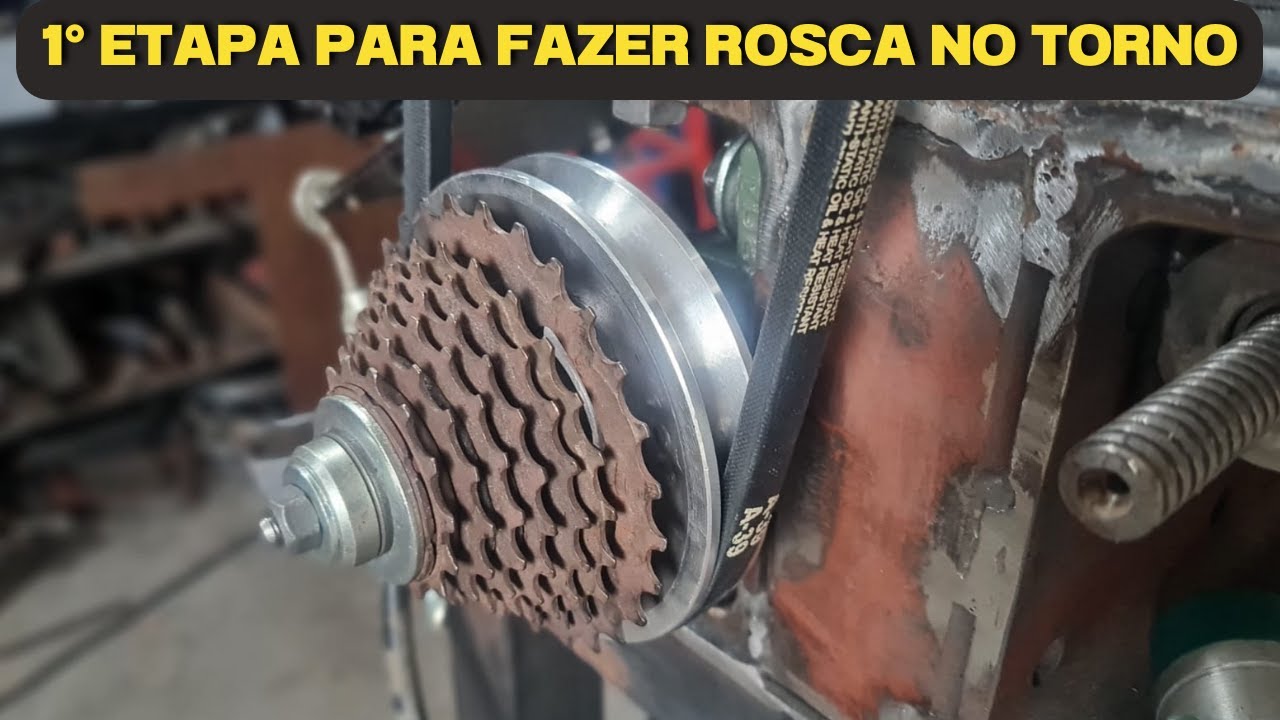 Como Fazer um Torno Caseiro Parte 85 - Finalização do Eixo de Transmissão Com as Engrenagens