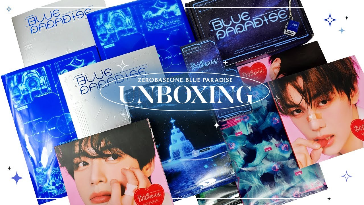 unboxing ZEROBASEONE Blue Paradise ✧ hide, seek, zerose, keycap, ot9 digipack ⛲🌌