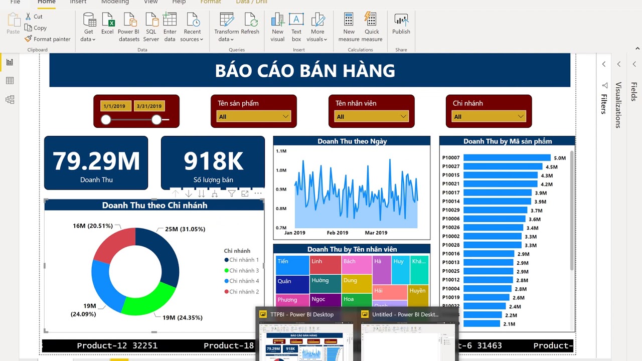 Hướng dẫn lập Báo cáo Bán hàng bằng Power BI