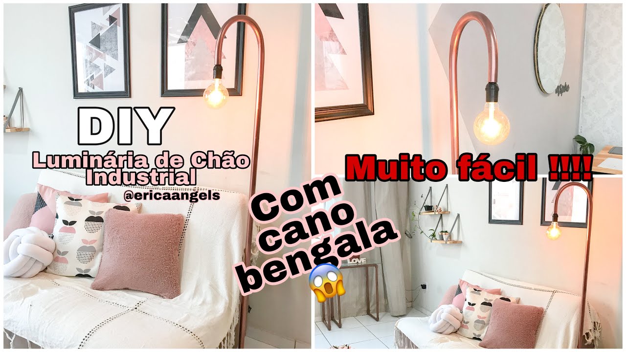 Como fazer uma luminária de chão com cano pvc fácil e gastando pouco