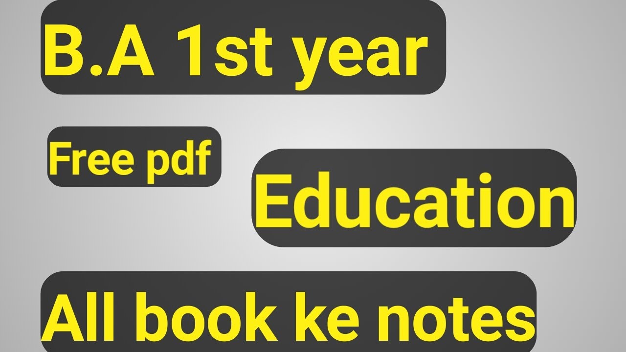 B.A 1st year Education Notes pdf || b.a programme 1st year education || sol  || Education notes