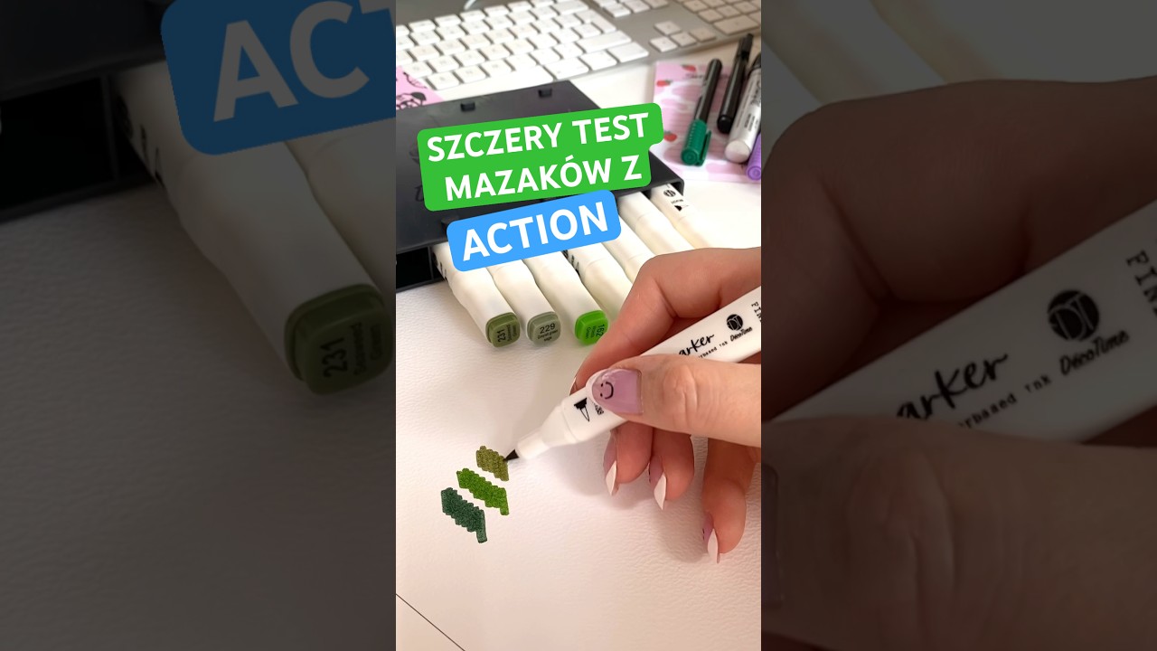 TANICH ✅🐸TEST MARKER&Oacute;W z Action🆘#shorts #test #testujemy #markers #action #recenzja #mazaki #art