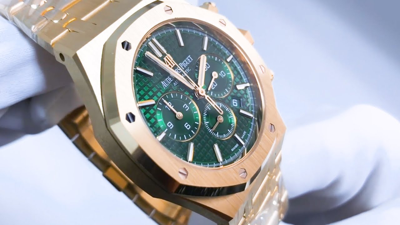 Audemars Piguet Royal Oak Chronograph  41mm Green Dial Bracelet 26331BA.OO.1220BA.02 | WATCHGUYNYC