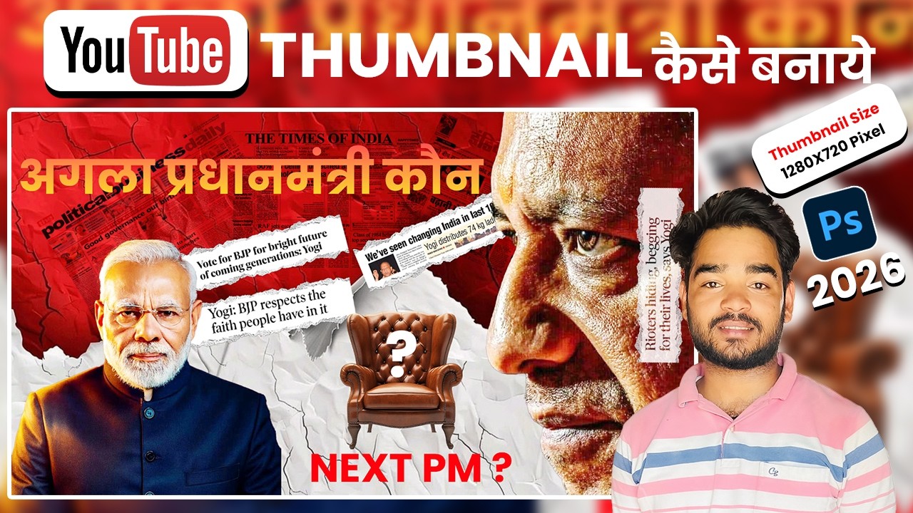 YouTube Thumbnail Kaise Banaye ? How To Make Thumbnail For Youtube Videos in Photoshop 2026