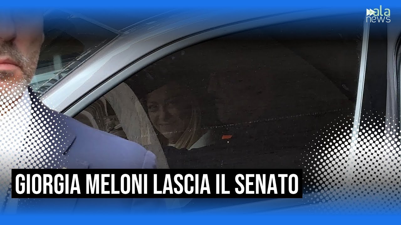 Giorgia Meloni lascia il Senato dopo comunicazioni su Medio Oriente