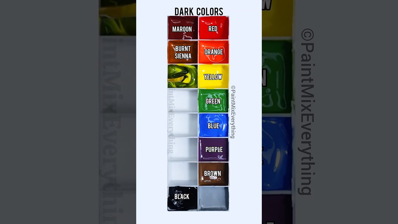 Dark COLORS - Acrylic Paint Mixing #shorts #colormixing #acrylicpaint #darkcolors