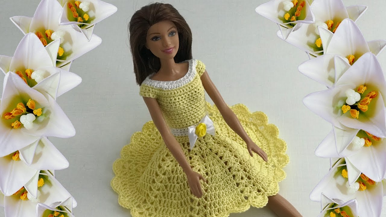 Moda Barbie Crochê - Aula nº 7 - Vestido