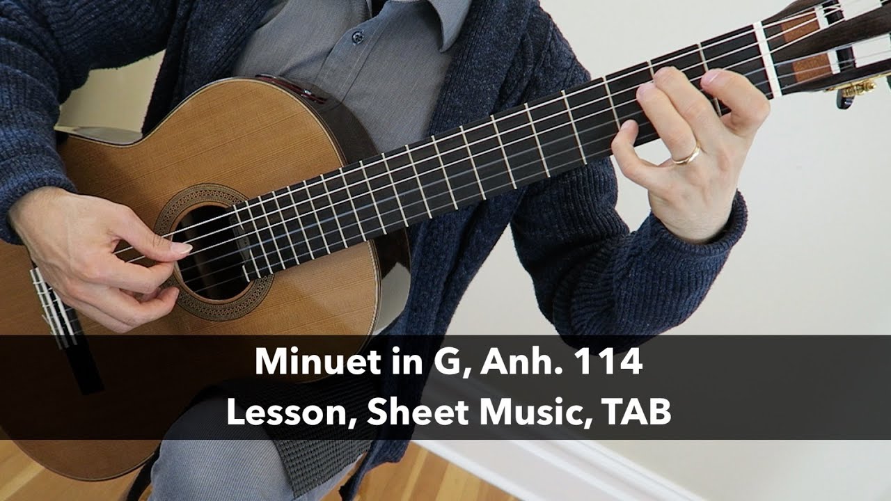 Minuet in G, Anh.114 by Petzold / Bach and Lesson for Classical Guitar