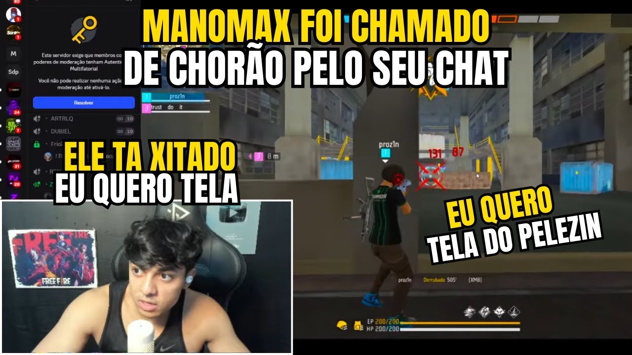 MANOMAX CHORÃO? MANOMAX PEDIU TELA DESSE PLAYER E FOI CHAMADO DE CHORÃO PELO SEU CHAT!!!