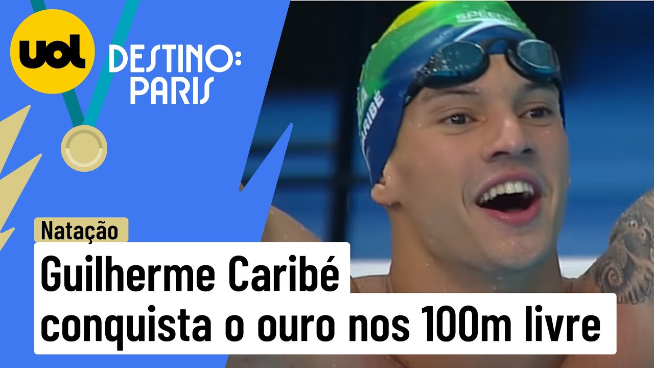 JOGOS PAN AMERICANOS 2023  GUILHERME CARIBÉ CONQUISTA SEU TERCEIRO OURO, AGORA NO 100M LIVRE