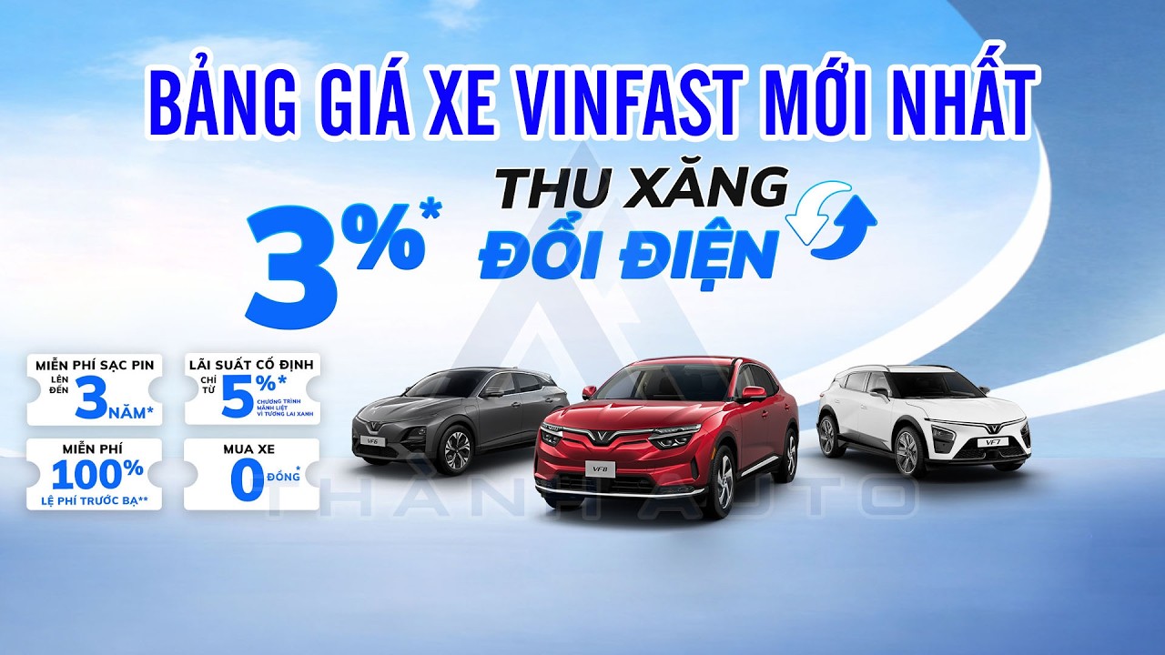 Bảng giá xe VinFast thu xăng đổi điện - Giá lăn bánh xe VinFast xăng - điện mới nhất | Thành Auto