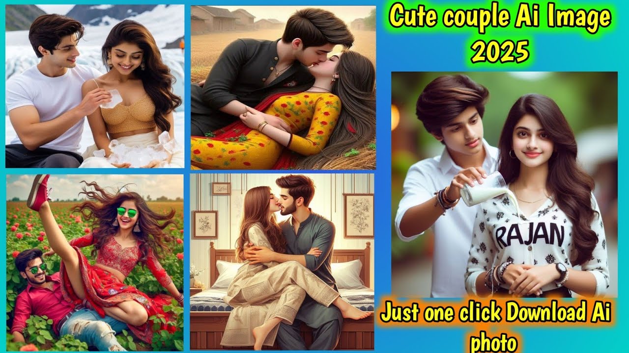 Cute couple Ai photo📸| Cute couple bed  pics | how to download ai couple images 2025