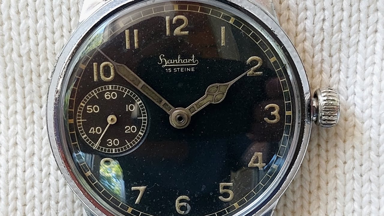 Rare Hanhart military pilot watch 1945