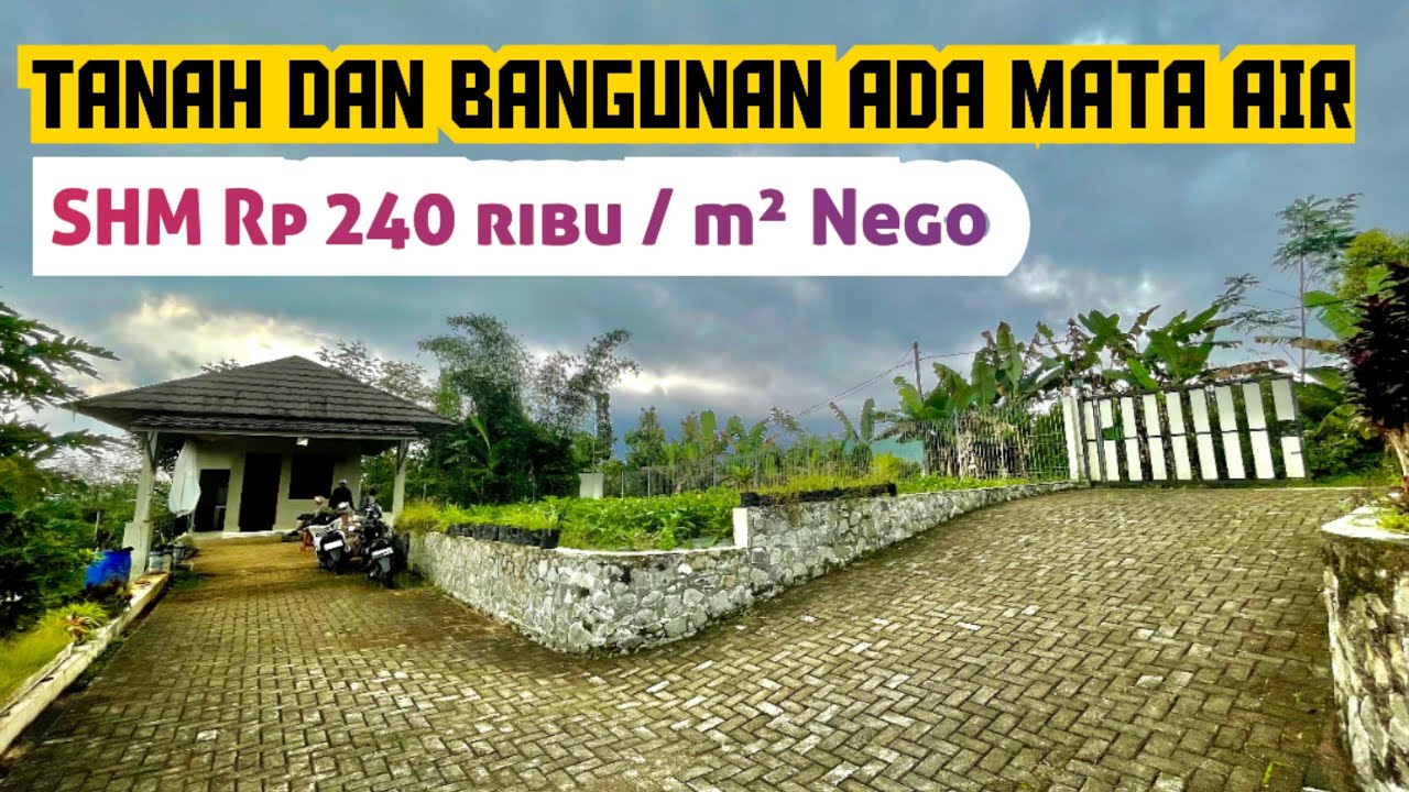 Dijual Tanah Kebun + Sawah dan Bangunan Rumah Ada Mata Air Mengalir Luas 5000 m2 SHM di Purwakarta