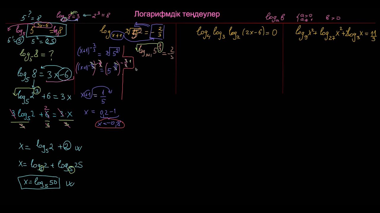 Логарифмдік теңдеулер
