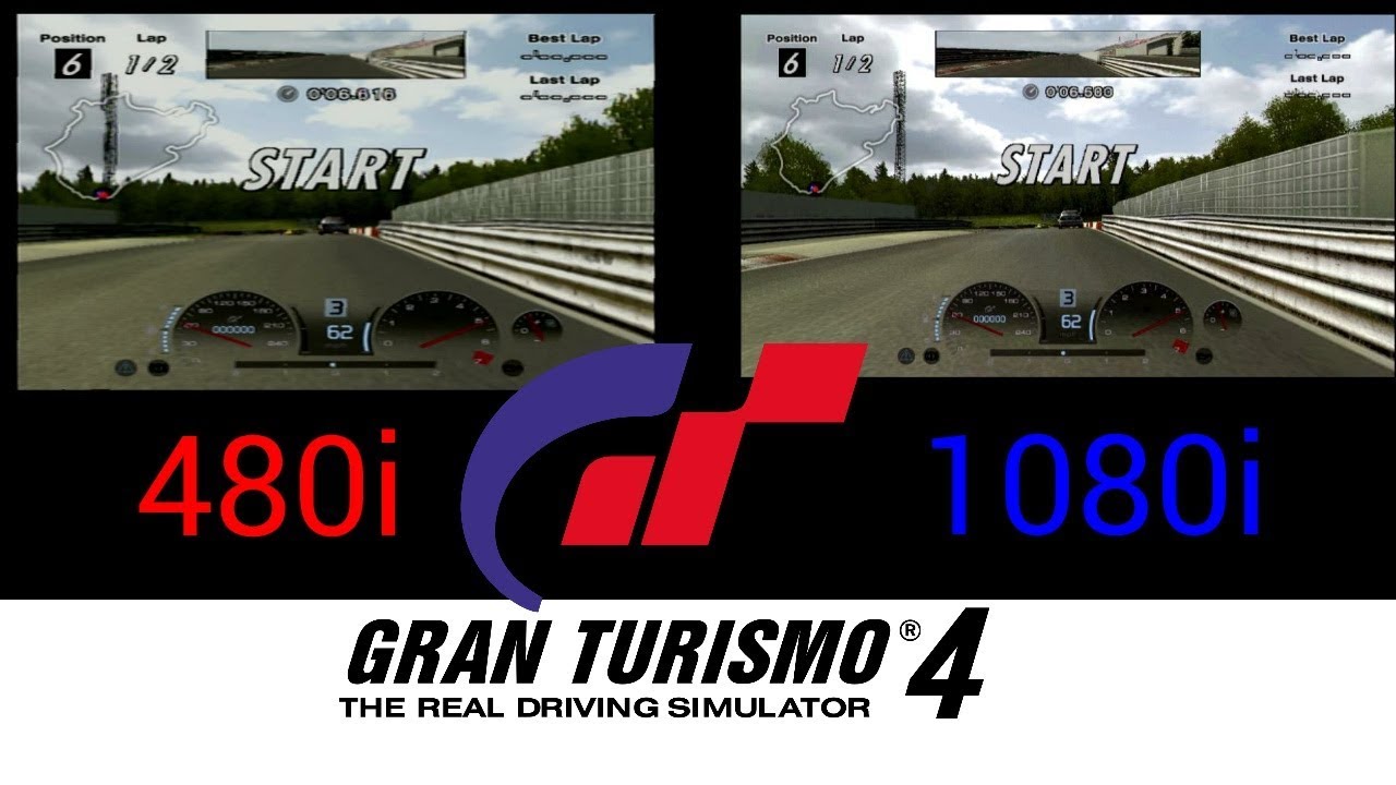 Gran Turismo 4 Comparison (480i vs 1080i)
