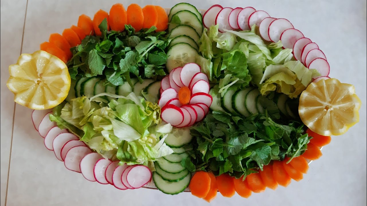 Easy & Amazing Salad Decoration/ تزئین ساده و زیبا ترکاری
