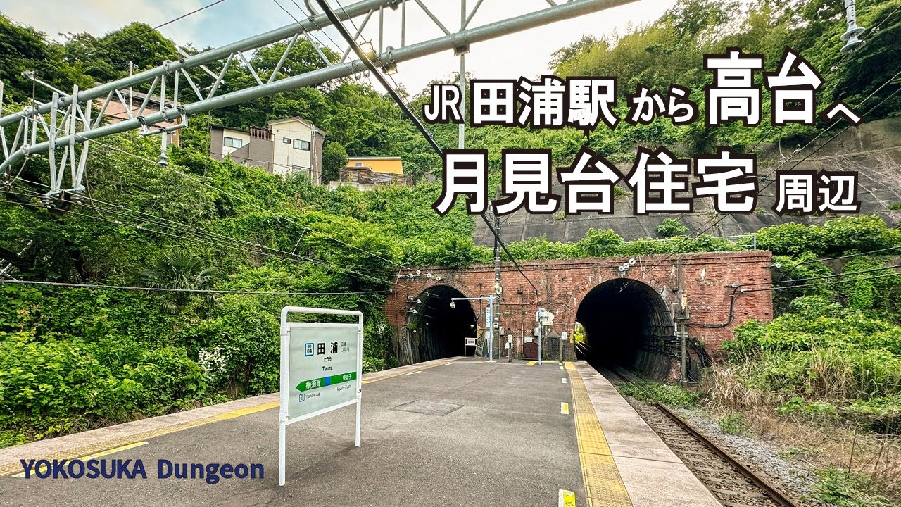 【4K/ナレーション】田浦駅から険しい住宅地を抜け、月見台住宅を見下ろす高台まで歩く。天空の住宅地の再開発がもうすぐ始まる。