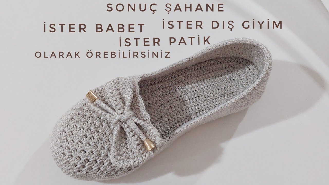 Şahane bir babet oldu. #örgü#patik#babet#slippers#easy#crochet