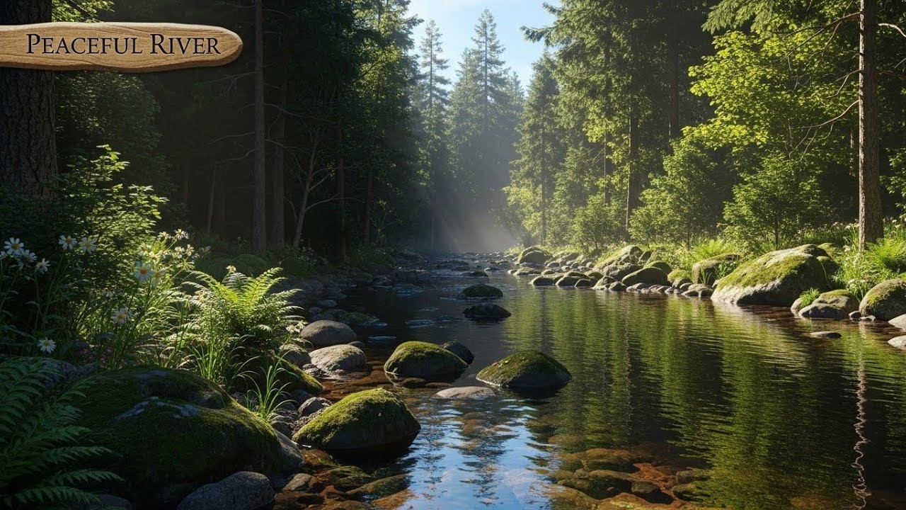 Peaceful Flowing River 🌊 Natural Ambience Sound for Deep Sleep and Stress Relief #46