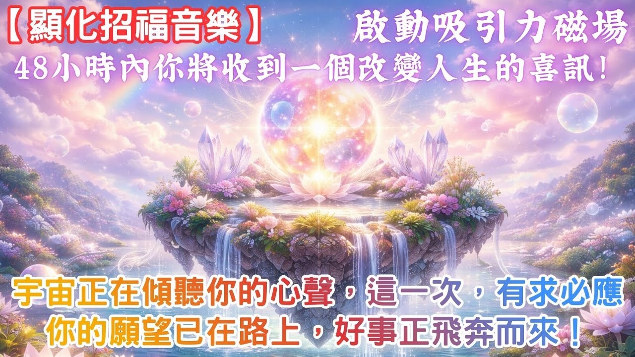 【顯化招福音樂】✨啟動吸引力磁場｜48小時內你將收到一個改變人生的喜訊！｜宇宙正在傾聽你的心聲，這一次，有求必應 ｜ 你的願望已在路上，好事正飛奔而來！