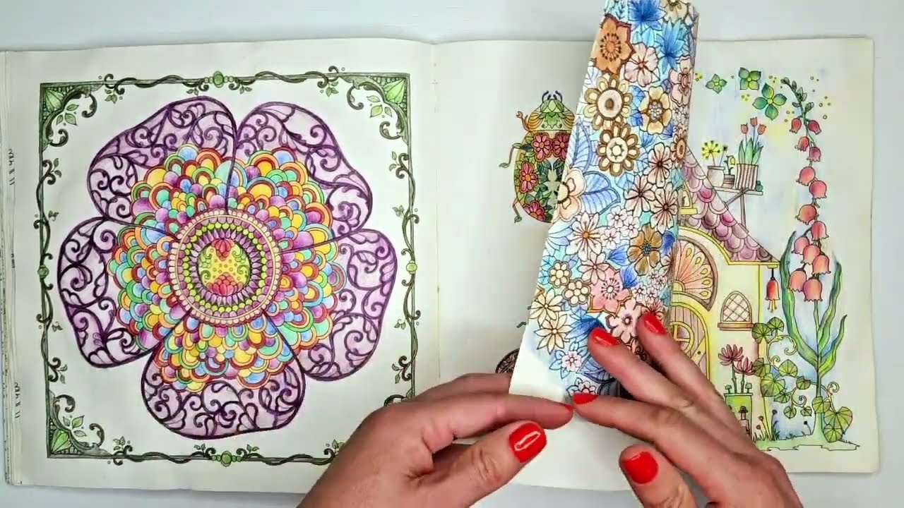 🌸 COMPLETED World of Flowers by Johanna Basford | Full Completed Pages Flip Through 🌸✨