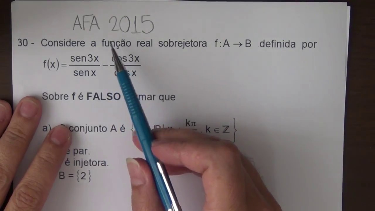 AFA 2015 - Questão de Função Real e Trigonometria